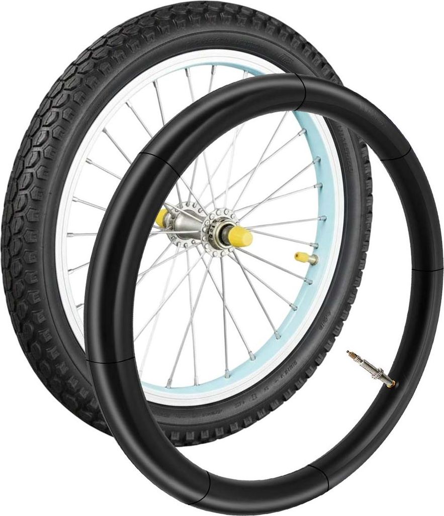 Avizar, Fahrradschlauch 20x1.75–1.90 Gummi Ventil 44mm, Schwarz