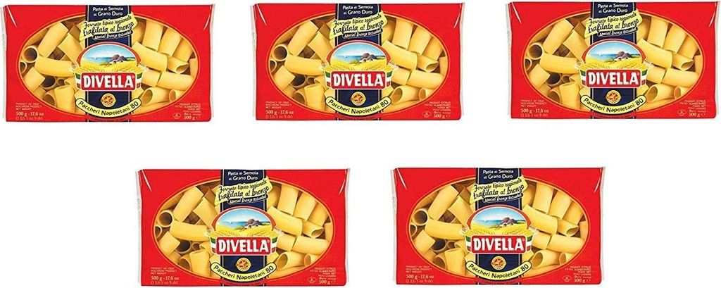 5x Pasta Divella 100% Italienisch N° 80 Paccheri Napoletani Produktbild 