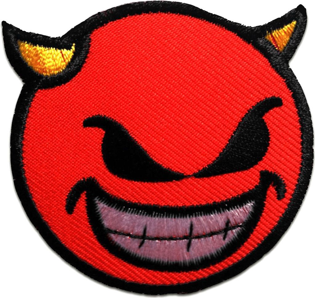 Teufel Devil - Aufnäher, Bügelbild, Aufbügler, Applikationen, Patches, Flicken, Zum Aufbügeln, Größe: 6,5 x 6,3 cm