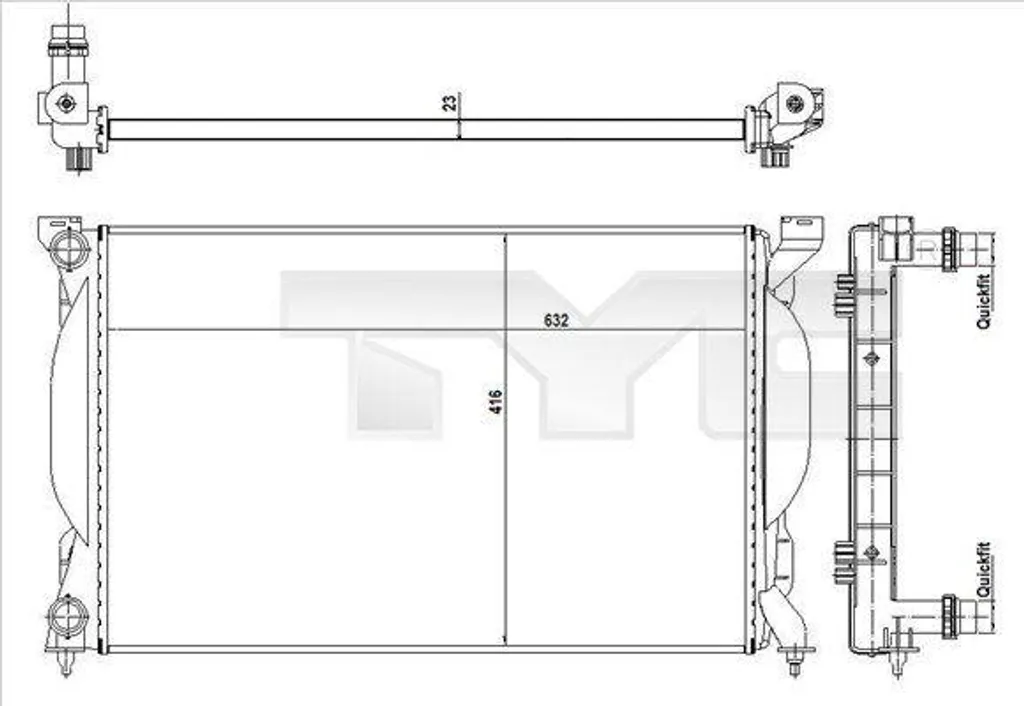 Radiateur moteur en aluminium haute densité compatible OE 8E0121251
