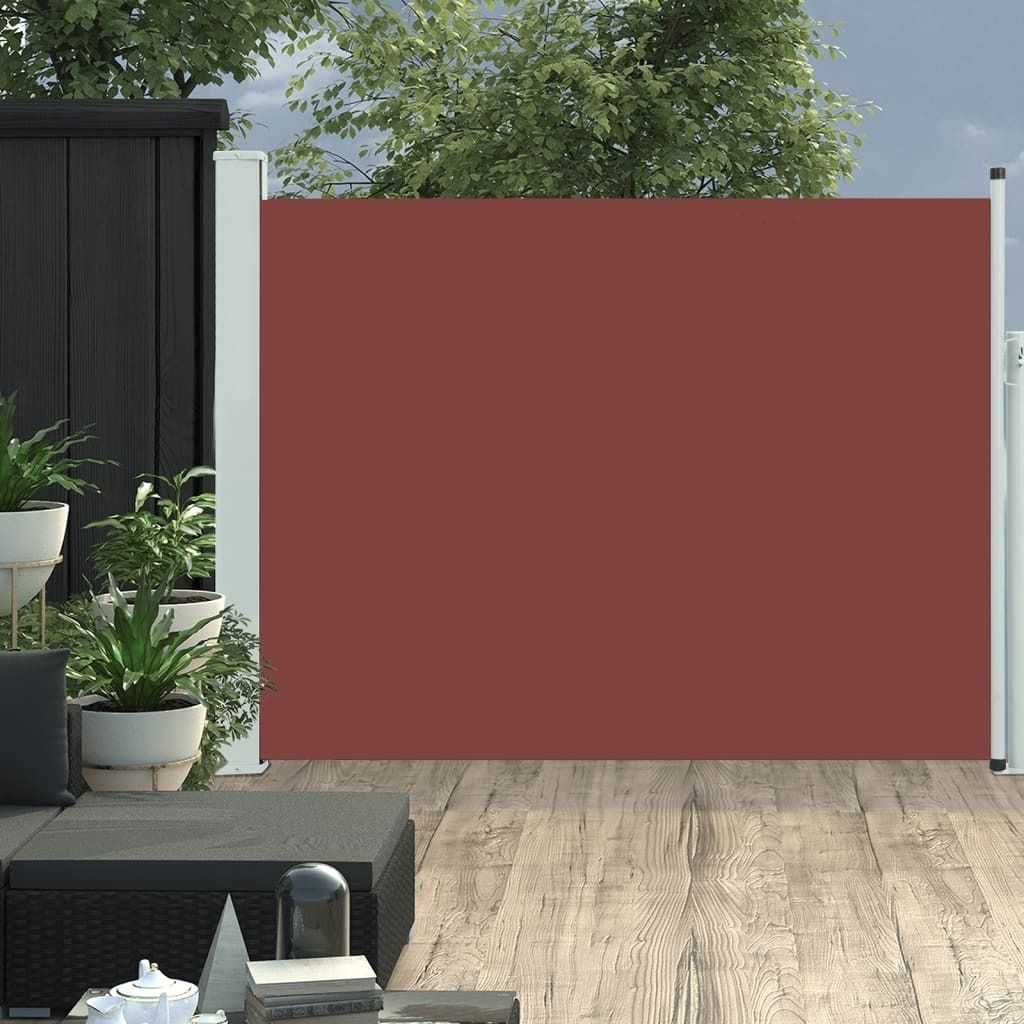 The Living Store Ausziehbare Seitenmarkise 140×500 cm Braun