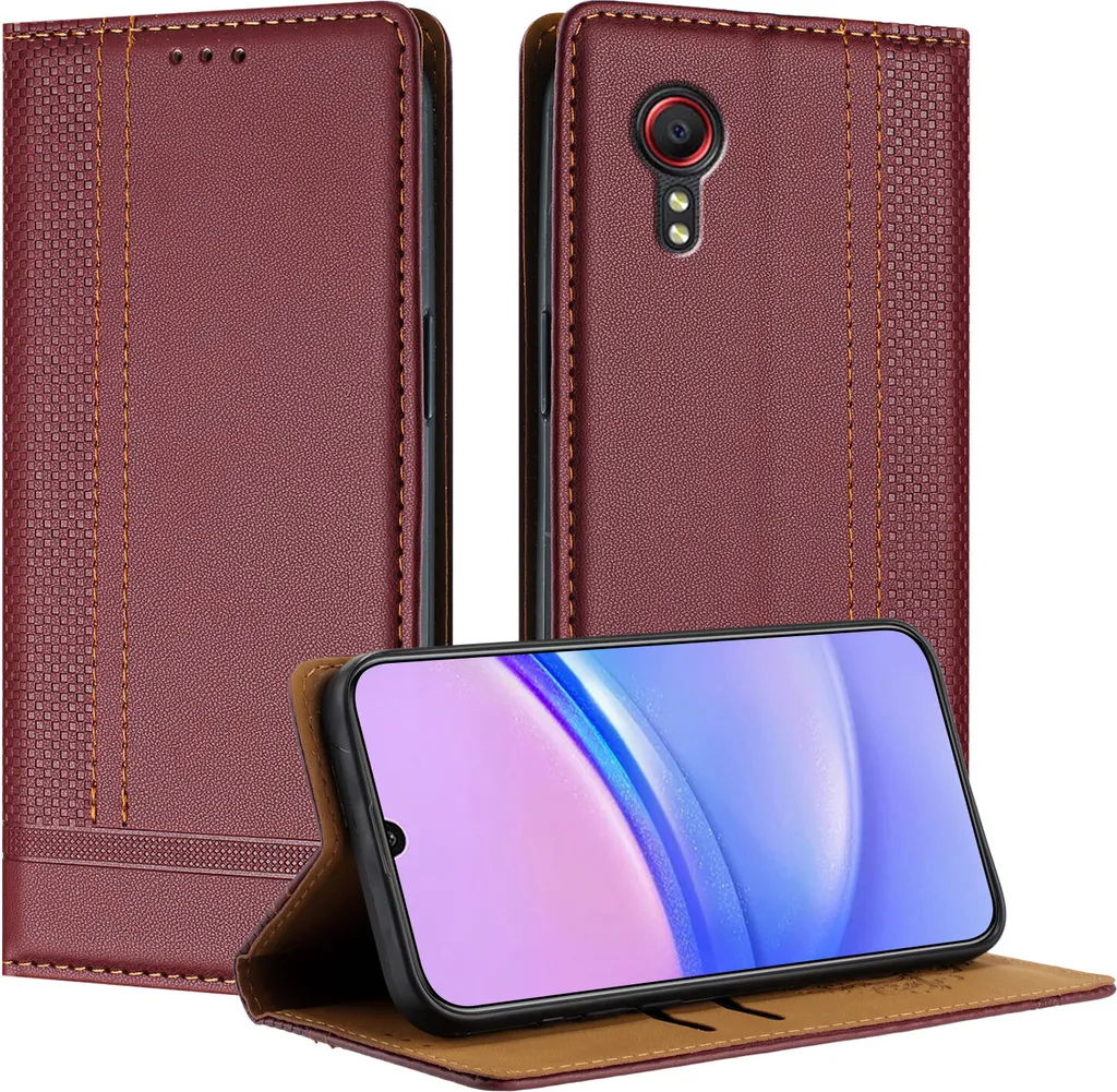 Custodia Samsung Galaxy Xcover 5 Rosso Scuro - Stand e Card Holder