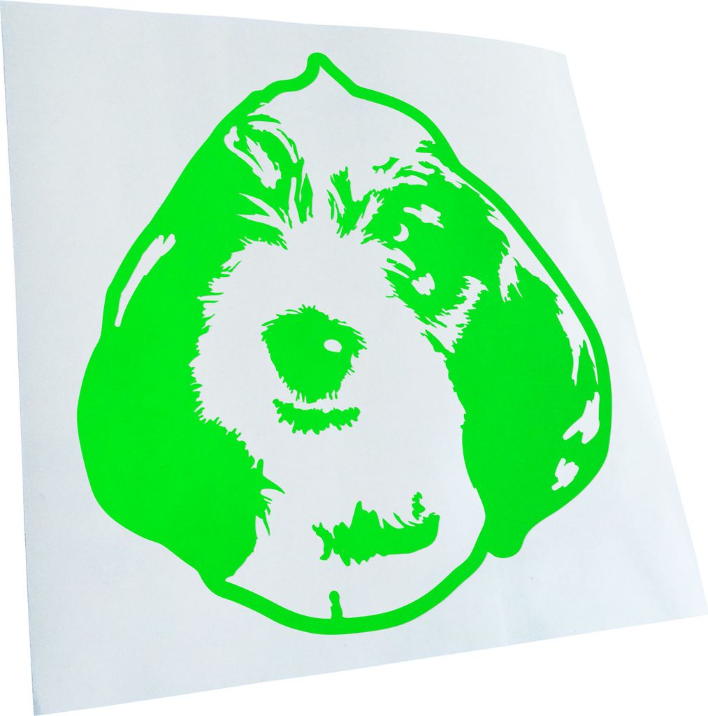 Kiwistar - Autoaufkleber - Petit Basset Griffon Vendeen - Neongrün - 40x36cm - Aufkleber für Auto, Laptop, Fahrrad, LKW, Motorrad Mehrfarbig JDM ...