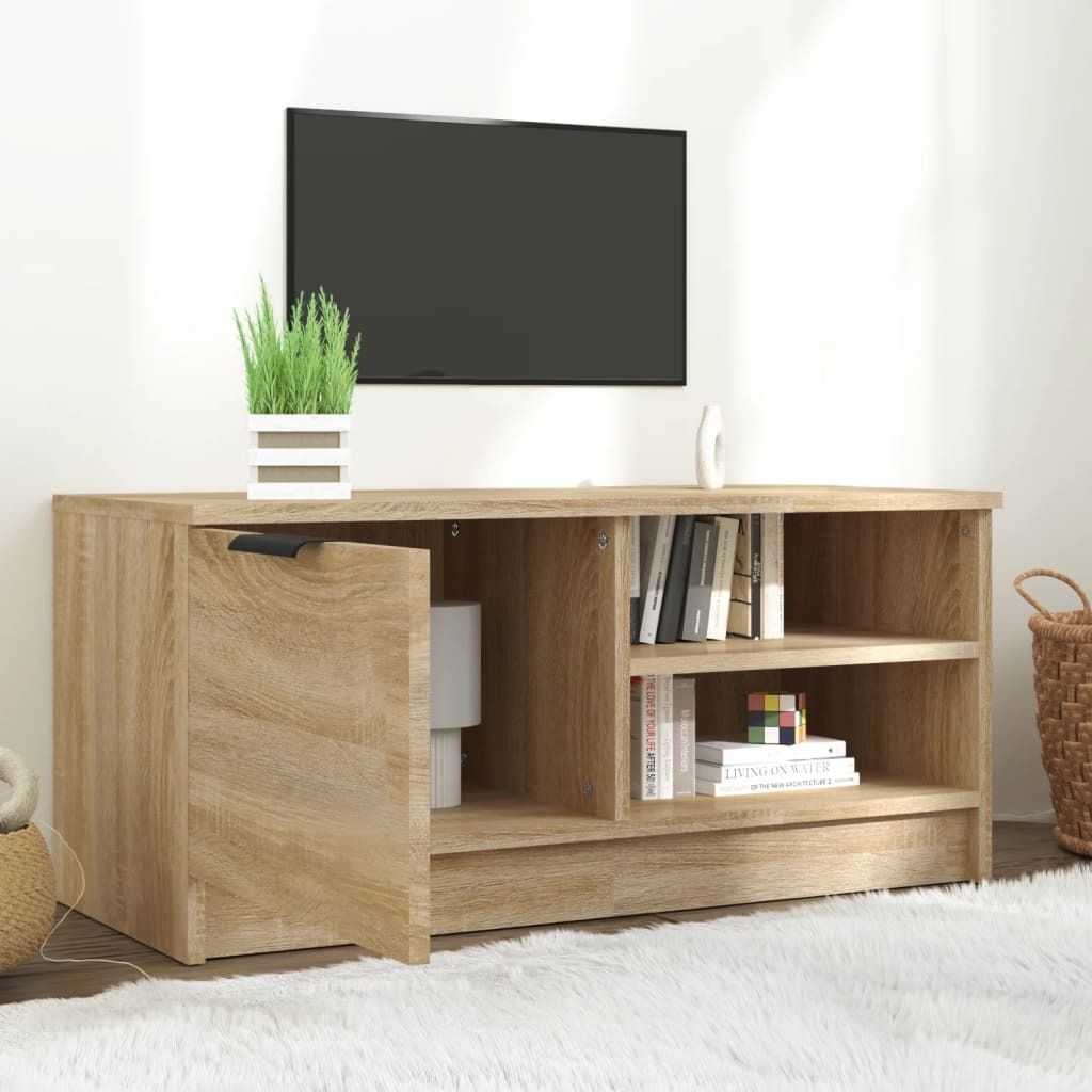 Cloris DesignMöbel TV-Schränke - Braun TV-Schrank Sonoma-Eiche 80x35x36,5cm Holzwerkstoff Schlichtes8972538