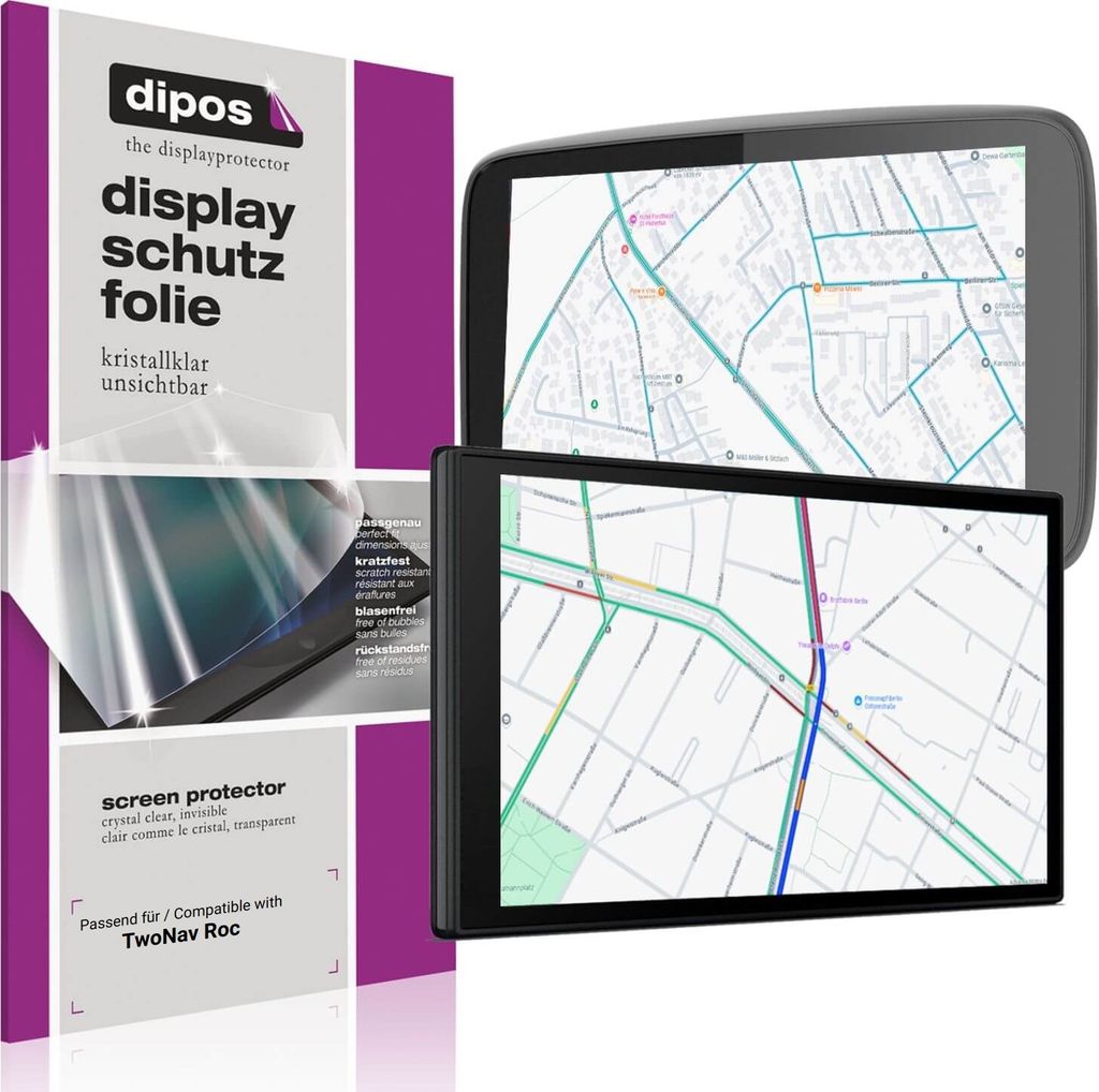 2x Schutzfolie für TwoNav Roc klar Displayschutzfolie Folie Display Schutz dipos