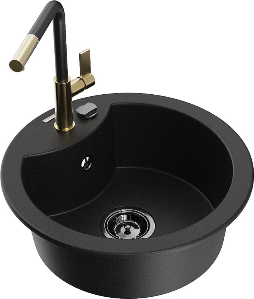 Mexen Diego 1-Becken-Granitspüle mit Mischbatterie Flora, Produktbild 