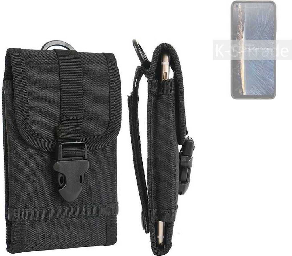 K-S-Trade Holster Handy Hülle kompatibel mit HTC Desire 22 Pro Holster Handytasche Gürtel Tasche Schutz Hülle Robust Outdoor schwarz