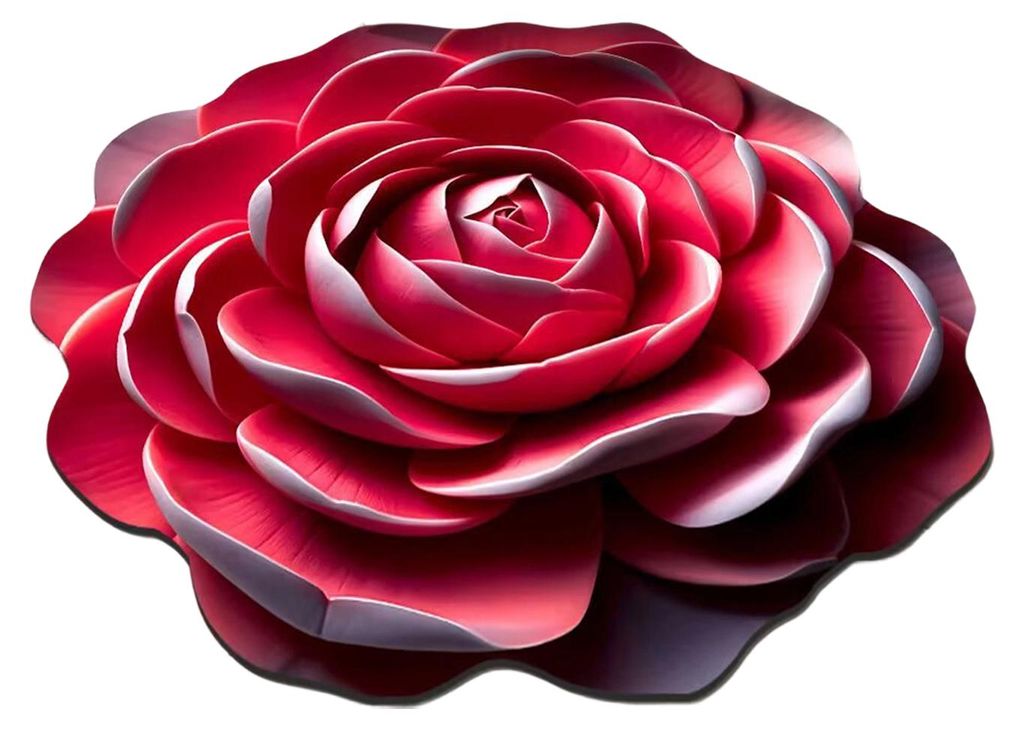 3D-Rosenblumen-Teppich, rutschfest, waschbar, saugfähig, flauschig, unregelmäßiges Blumenmuster, geeignet für Wohnzimmer, Schlafzimmer, Badezim...