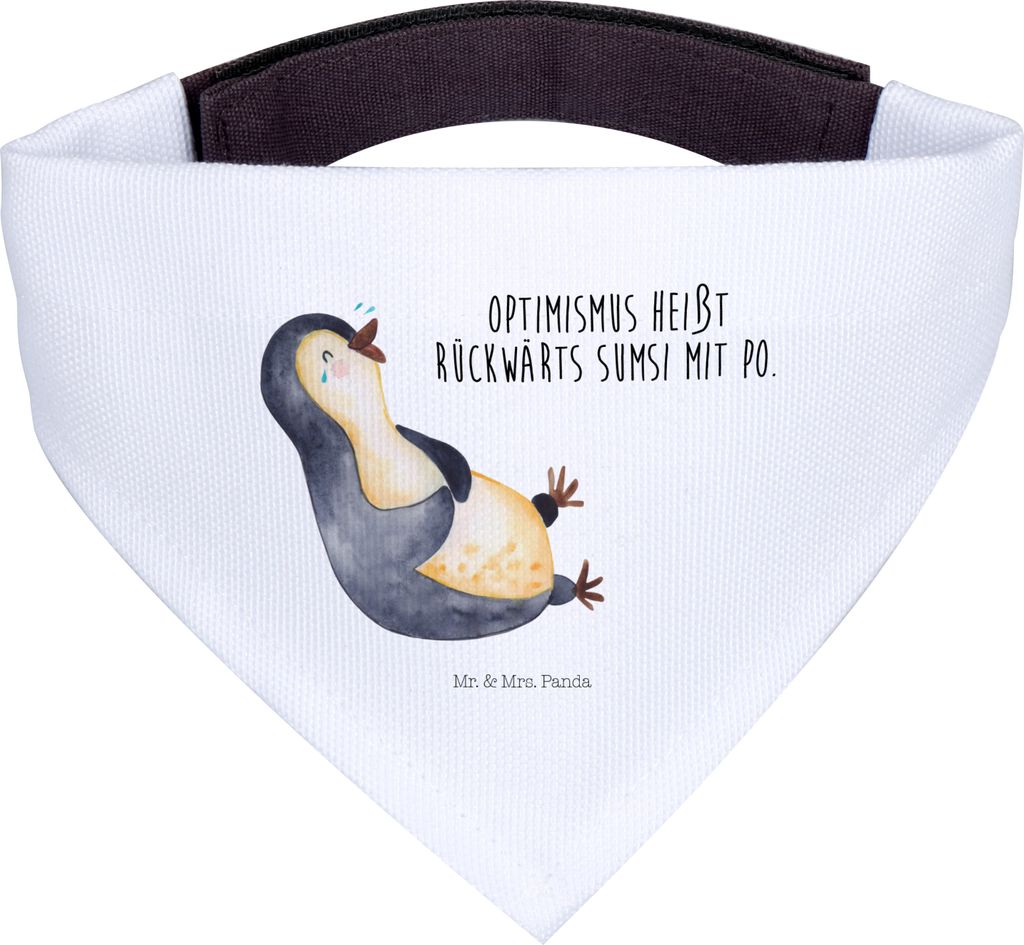 Mr. & Mrs. Panda Halstuch Für Hunde Pinguin Lachen - Weiß - Geschenk, Hund, Fröhlich, Humor, Lol, Haha, Bandana, Pinguine, Tuch, Fröhlichkeit