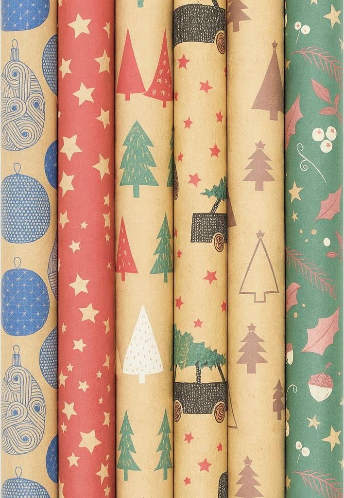 Weihnachtsgeschenkpapier Sortiment Kraftpapier HO25 – 3 m x Produktbild 