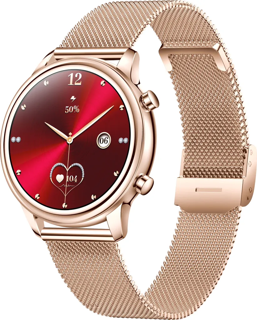 Améliorez votre forme avec la montre connectée INF santé et fitness rose