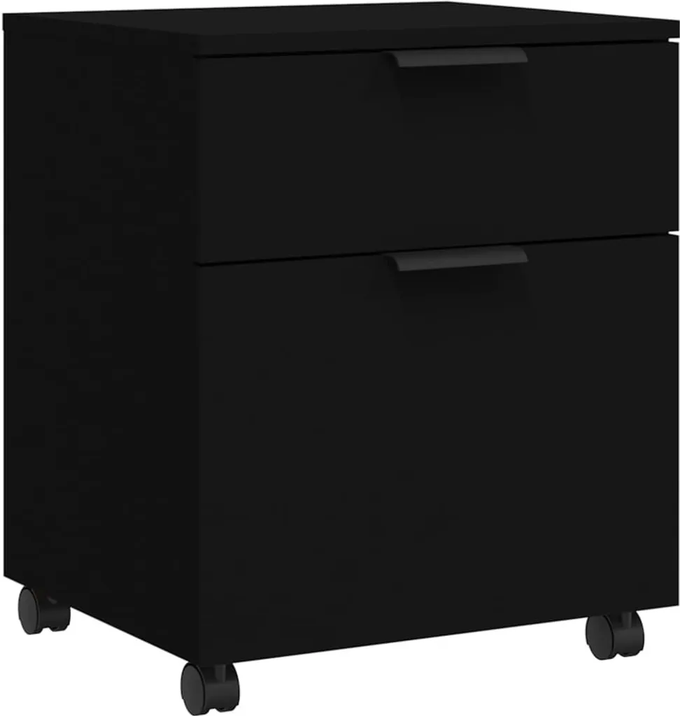 Cartella Mobile con Rotelle Nera 45x38x54 cm | Schedario Ufficio Robusto