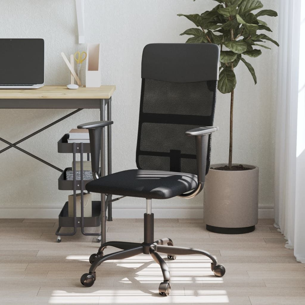 Design Bürostuhl Höhenverstellbar Schwarz Netzstoff und Kunstleder - Bürostühle 2025 Neu4724769 1parcel