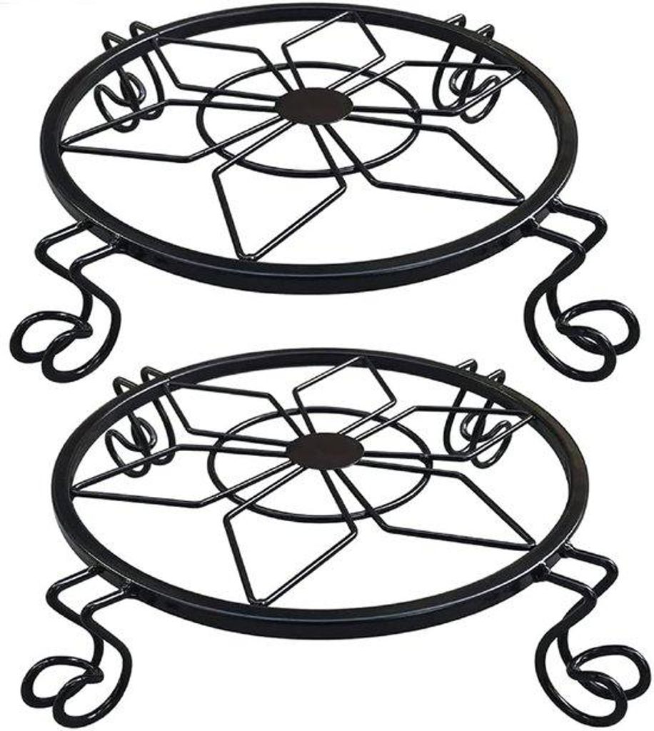 Robuste Blumenhalter Metall schwarz Innen
