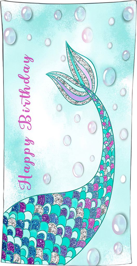 Strandtuch, Sommer-Strandthema, bedruckt, kein Verblassen, hautberührend, weich und bequem, starke Wasseraufnahme, rechteckig, Meerjungfrau-Strand...