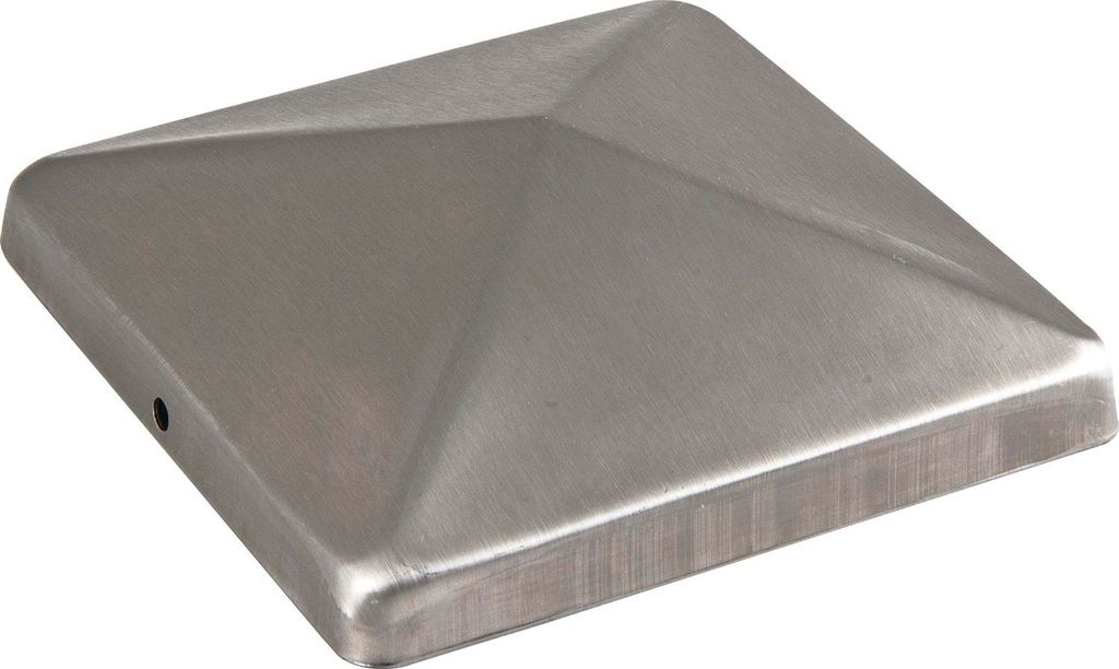 vasalat Pfostenkappe 10x10 cm - Pfosten Abdeckkappen - Pfostenabdeckung aus rostfreiem Edelstahl inklusive Schrauben - 8 Stück