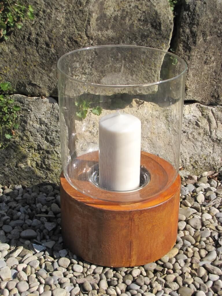 Edelrost Laterne rund, 30 cm Produktbild 