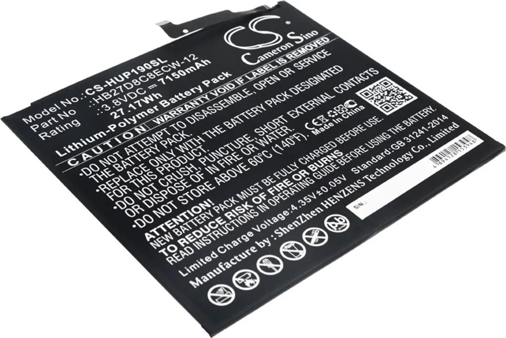 Batterie TECHTEK pour Huawei MatePad Pro MRX-AL09 HB27D8C8ECW-12