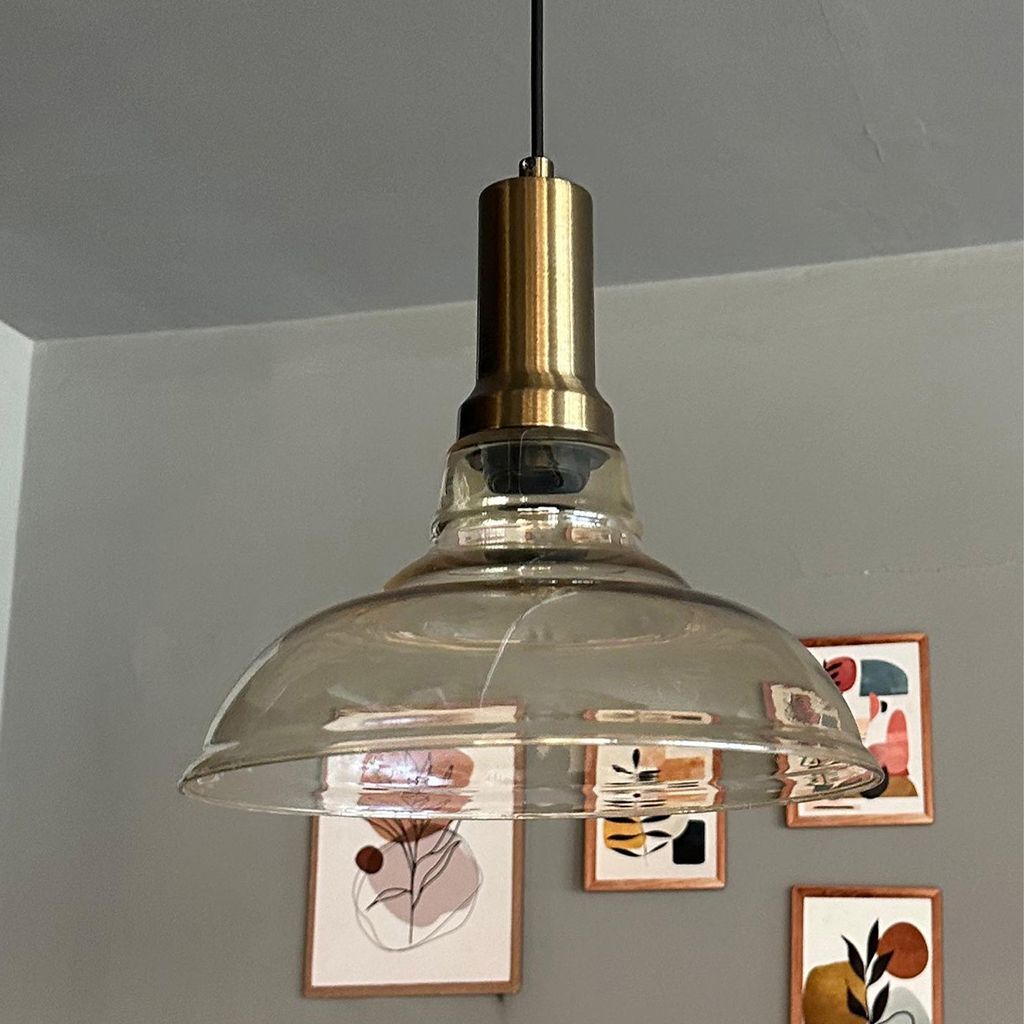 Glas Honig Farbe Einzel Kronleuchter Tumbled Head Retro Pendelleuchte