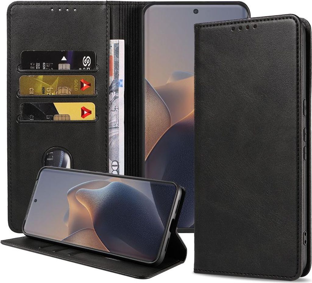 Geeignet für Motorola Edge 60 Fusion Handytasche Kunstleder mit Magnetverschluss und Kartenhalter Bookcase mit Klappe - Wallet Case mit Kartenfach...