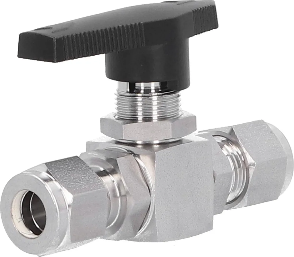 Robinet à boisseau sphérique 3/8 pouce en acier inox à passage droit