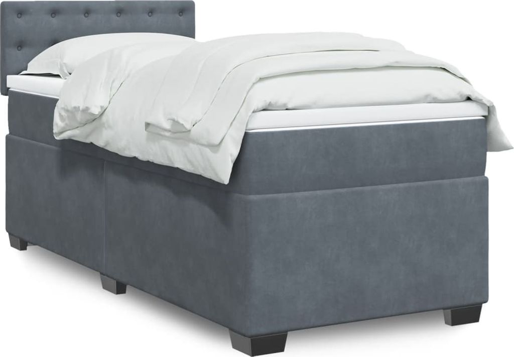 Maison Exclusive - Boxspringbett mit Matratze Dunkelgrau Samt