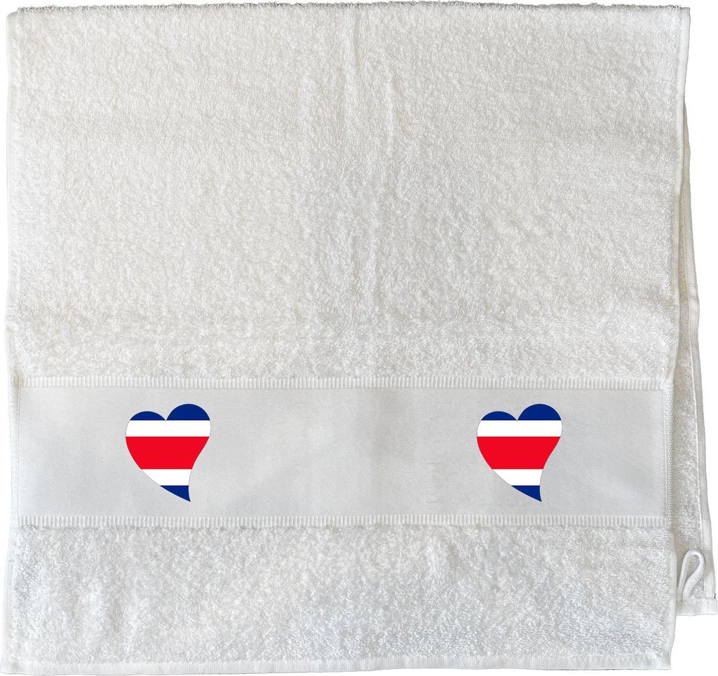 Huuraa Handtuch Costa Rica Flagge Herz 50x100cm White Baumwolle Handtuch Geschenkidee