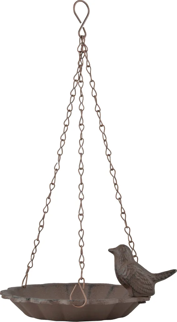 Vasca per Uccelli Sospesa in Ghisa con Uccellino Decorativo | Shop Online