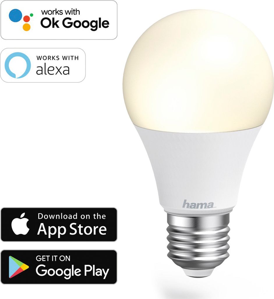 Hama WiFi LED-Leuchte, E27, 10W, weiß, dimmbar Produktbild 