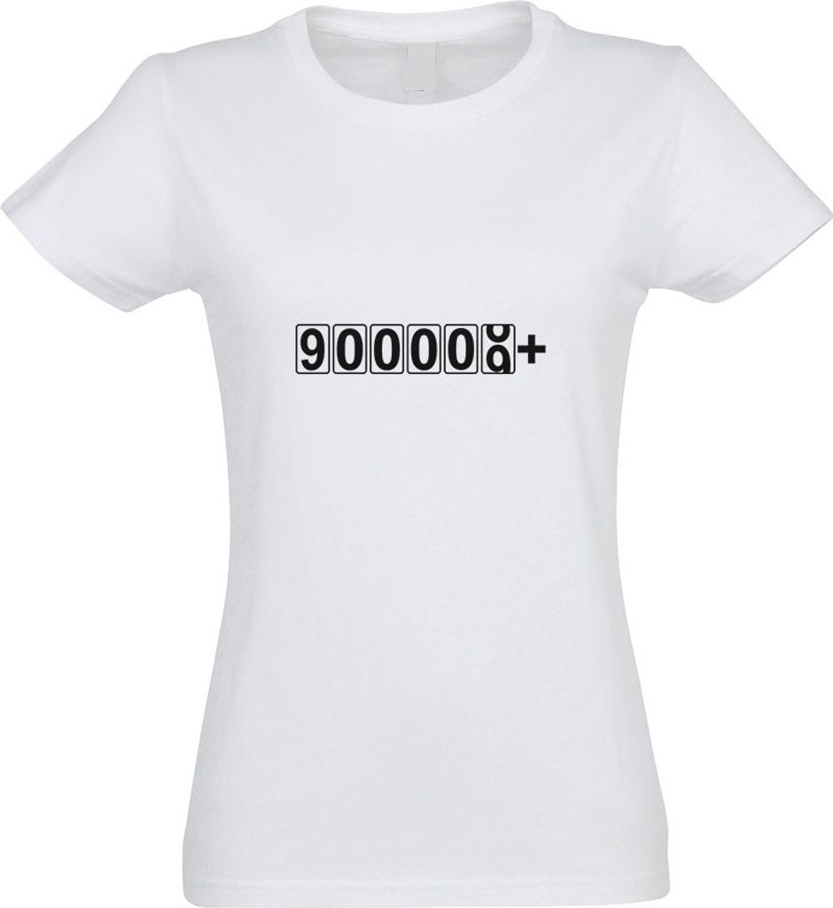 Kiwistar - T-Shirt tailliert - Damen - Weiss - 900000+ km Kilometerzähler - mit Motiv Bedruckt - Funshirt Design - Sport - Freizeit - Damen - XXL
