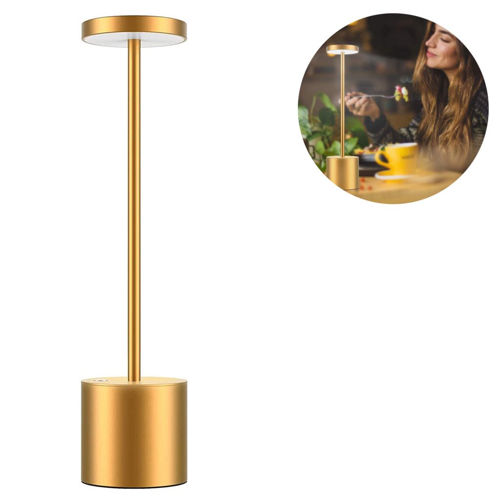 Zefahti Kabellose Tischlampe 25cm - Dimmbar Mit 3 Farbtemperaturen & IP54