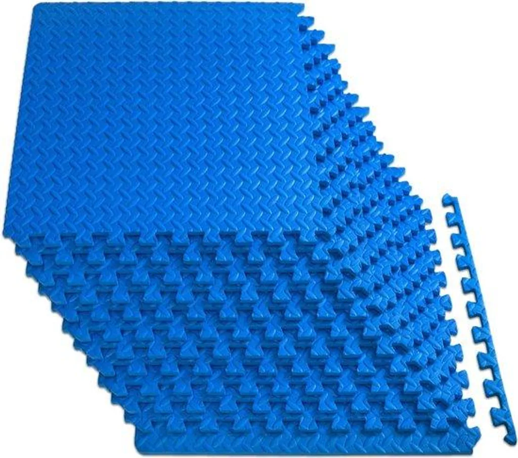 Tapis de piscine bleu en mousse 61x61 cm - Revêtement souple et antichoc