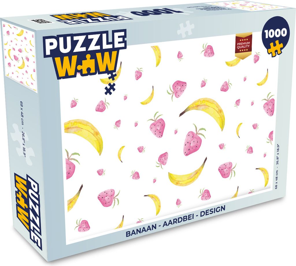 MuchoWow Puzzle 1000 Teile Banane - Erdbeere - Design - Erwachsene - Rätsel