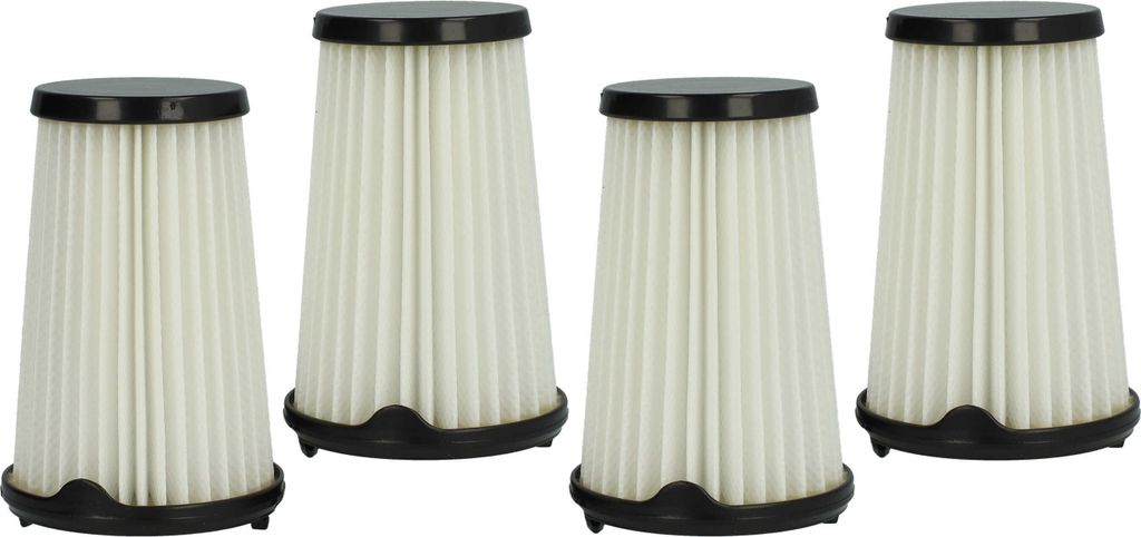 vhbw 4x Faltenfilter kompatibel mit Electrolux ZB3324BP, ZB3323BO, ZB3323B, ZB3324BD, ZB3324B Staubsauger - Patronenfilter Schwarz Weiß Abwaschbar