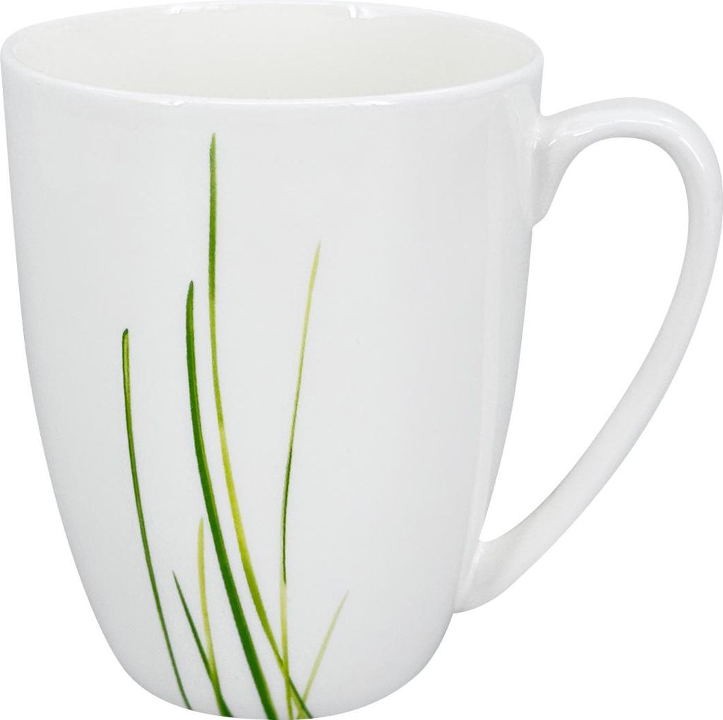 Kubek porcelanowy Luna Grass 350 ml, biały/zielony Zdjęcie produktu 