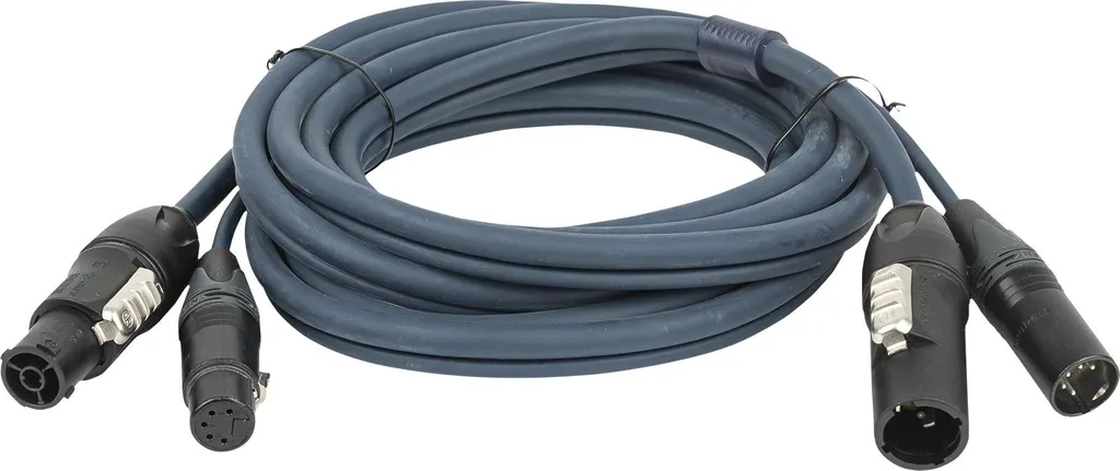 Câble Hybride DAP FP-14 powerCON TRUE1 et XLR 5 broches DMX de 6m