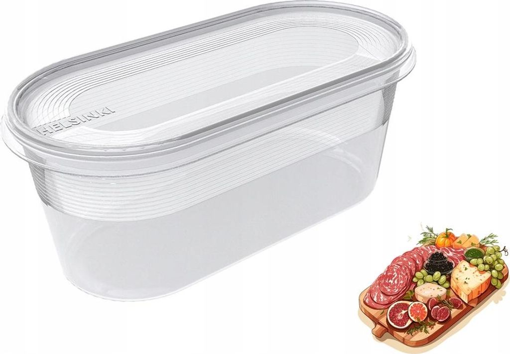 plast team Gefrierdose Helsinki 0,8 Liter oval transparent Produktbild 
