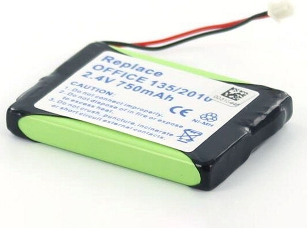 Akku für Ascom/swissvoice Ascotel Office 135 NiMH 2,4 Volt 600 mAh grün.