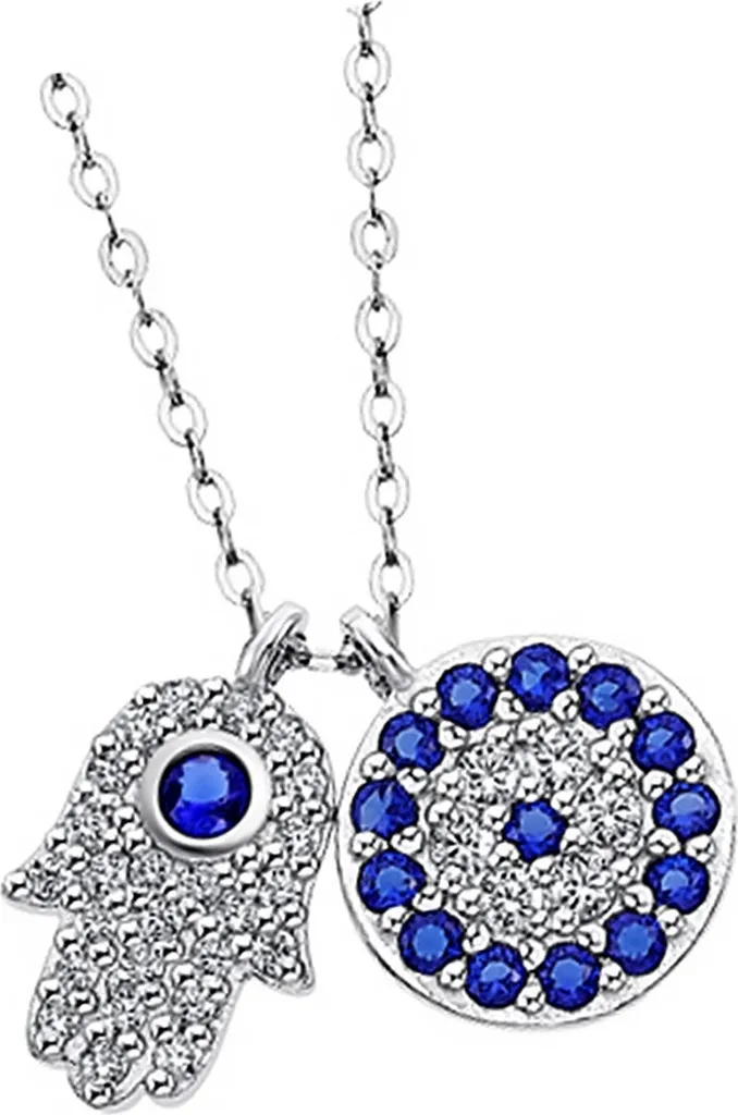 Idée Cadeau Femme : Collier Argent 925 Main de Fatima Lotus LP1969-1/1