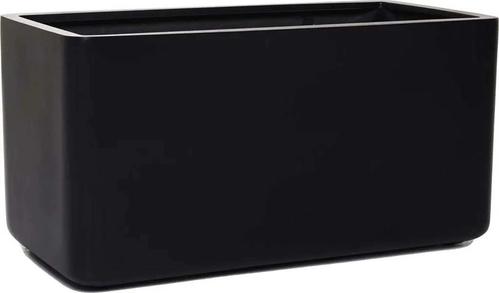 Pot décoratif pour entrée de maison ou bureau anthracite 80cm fibre verre