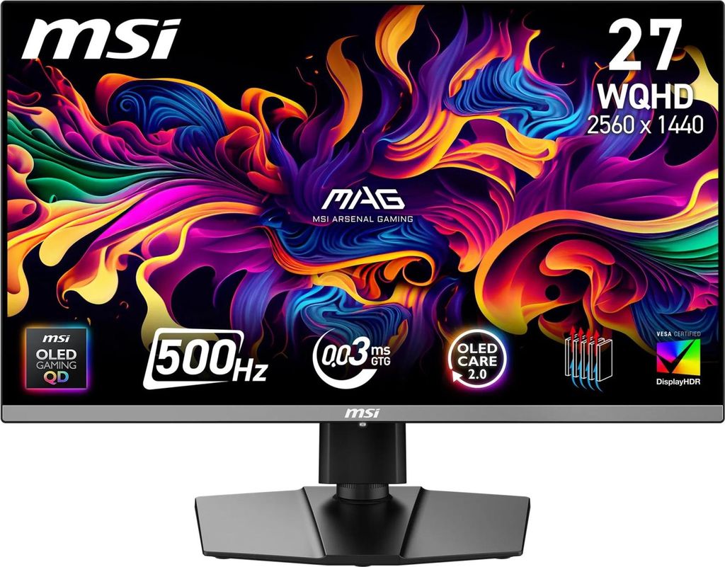 MSI MAG 272QP QD-OLED X50 Computerbildschirm 67,3 cm (26.5") 2560 x 1440 Pixel Wide Quad HD Schwarz