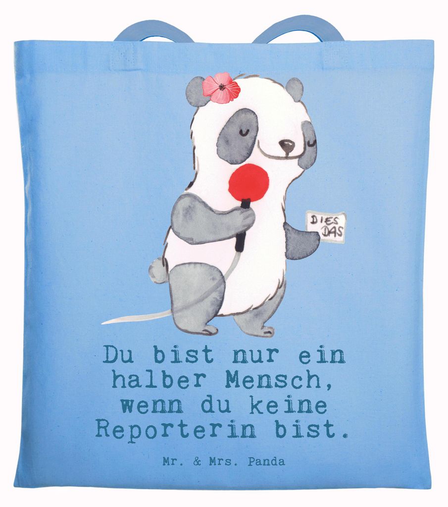 Mr. & Mrs. Panda Tote Bag Reporterin Herz - Sky Blue - Produktbild 