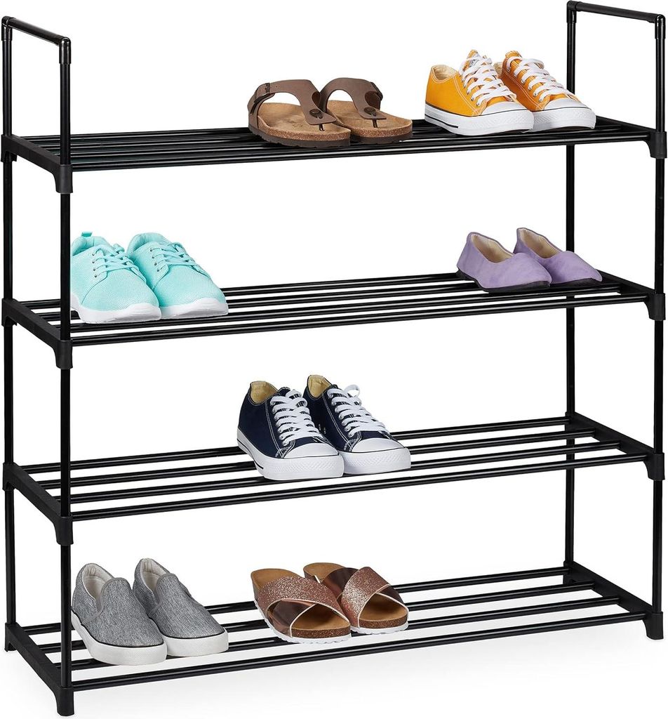 Relaxdays Schuhregal Stecksystem, 4 Ebenen, für 16 Paar Produktbild 
