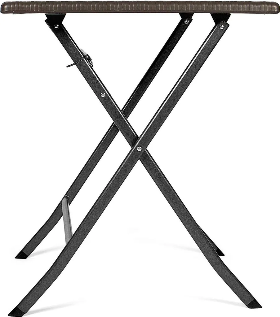 Table pliante Vanage VG-4871 aspect rotin marron pour jardin
