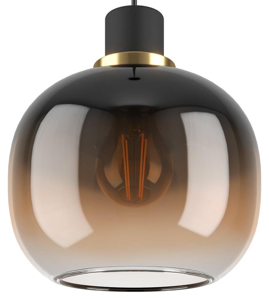 Oilella Lustre Contemporain 3 Lumières Acier Noir Et Image du produit 