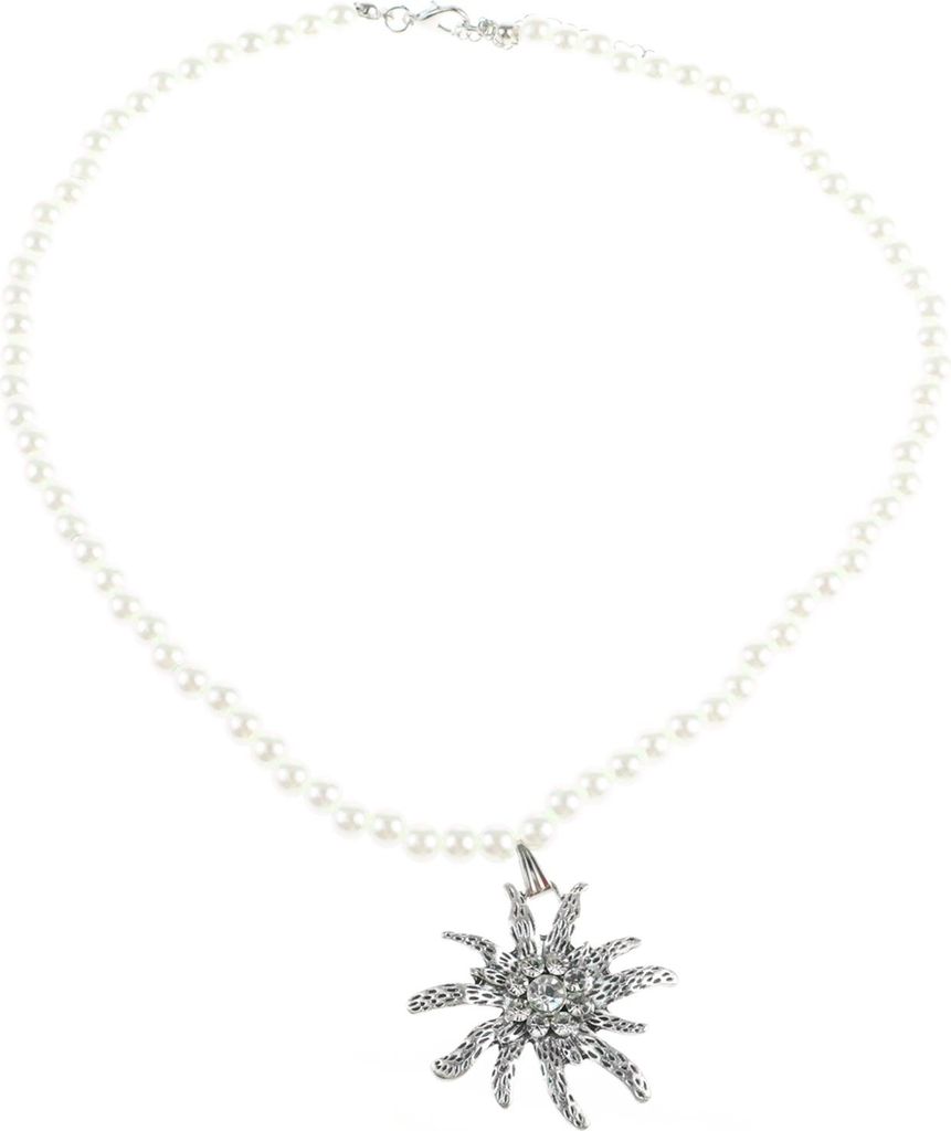 3 Stück Trachtenschmuck Damen Set, mit Strass Edelweiß Anhänger und Edelweiß Ohrstecker, Edelweiß - Damen-Trachten-Schmuck, Bierfest Trachten ...
