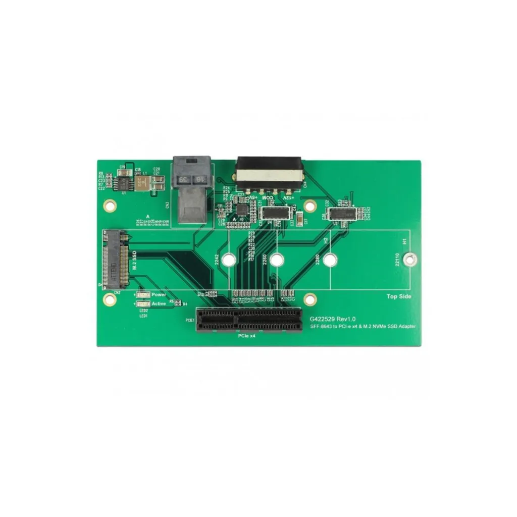 Adaptateur Delock U.2 SFF-8643 vers PCIe x4 ou M.2 Key M pour SSD NVMe