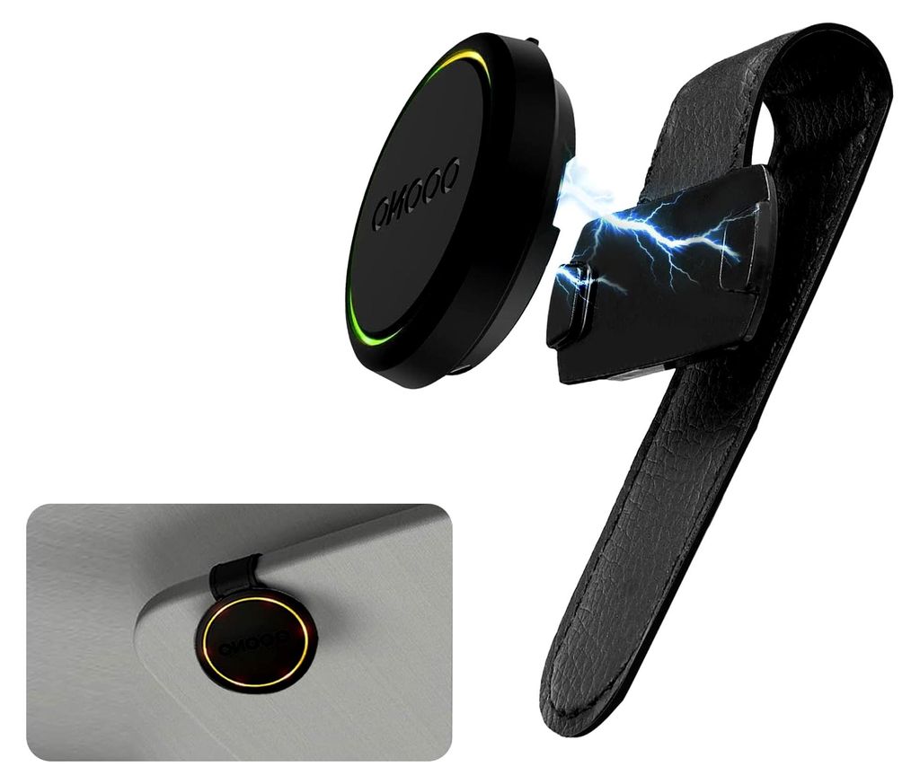 Magnetische Halterung für Auto-Sonnenblenden für OOONO CO-Driver NO2, aus Leder, Metall, kompatibel, mit Magneten, für OOONO NO2 warner, Zubehör