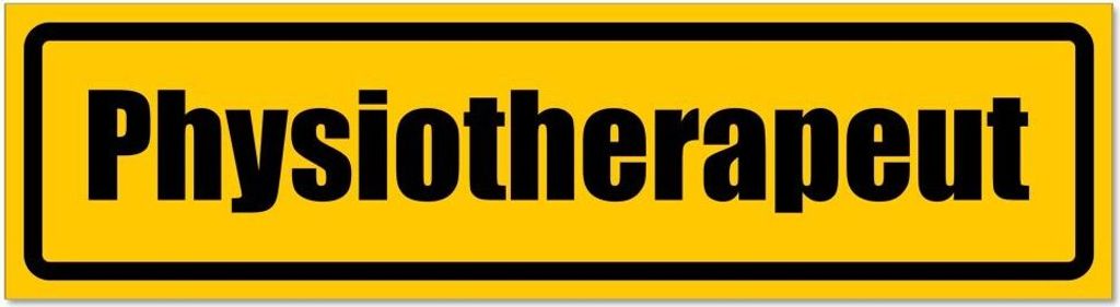 Kiwistar - Autoaufkleber - Gelb - Schwarz - 45 x 12 cm - Physiotherapeut invertiert - Hinweis Aufkleber Sticker für Auto, Kfz, Fahrrad, PKW, LKW