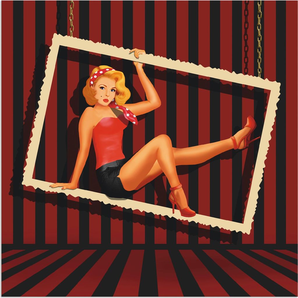 ARTland Wandbild Alu für Innen & Outdoor Schönheit aus den 50er Jahren Größe: 70x70 cm